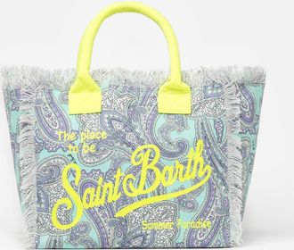 MC2 Saint Barth Cotton Canvas Tote Bag With Paisley Print