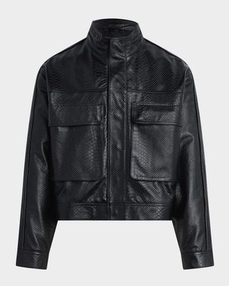 Hudson Men & apos;s Leather Stand-Collar Jacket