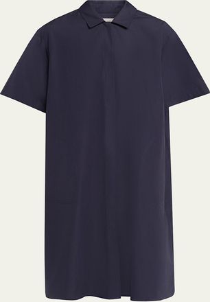 Lafayette 148 New York Pleated Cotton Shift Shirtdress