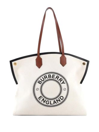 Burberry Logo Society Printed Canvas Large tote bag - Beige