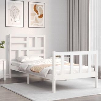 vidaXL Bed Frame without Mattress White Small Single Solid Wood Pine vidaXL