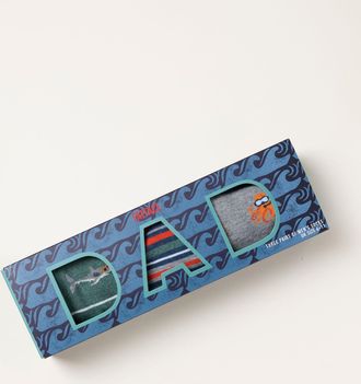 Fat Face FatFace Multi Three Pack Dad Sealife Socks in a Box