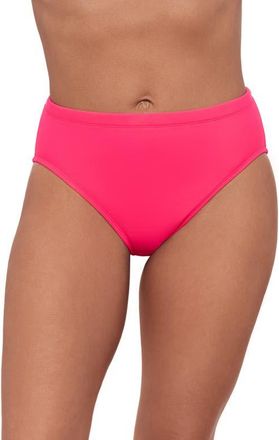Aqua Green Mid Rise Tummy Control Brief Swimsuit Bottom in Rose Quartz at Nordstrom, Size X-Large