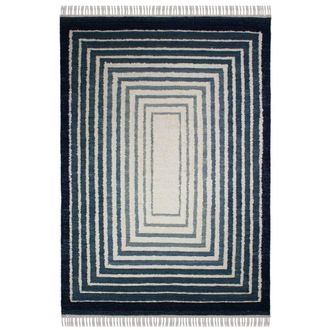 Flair Rugs Alfombra de lana azul y beige 140x200cm