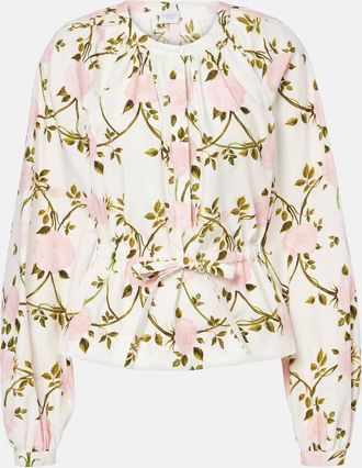 Giambattista Valli Blusa in cotone con stampa floreale