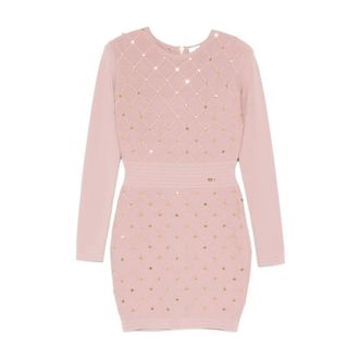 Elisabetta Franchi Short Dresses, female, Pink, Size: S Abito DI Maglia Sunrise