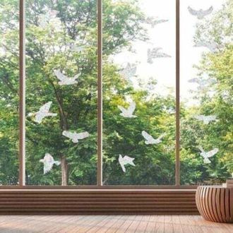 OEM Pegatina Electrost&aacute;tica De Prisma Arco&iacute;ris Con 20 P&aacute;jaros, Pegatina Para Vidrio, Pegatina De Pvc Sin Adhesivo, Pegatina Para Ventana