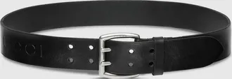 Gucci Belt With Double Prong, Size Gucci 100, Black, Leather