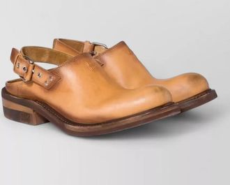 Miu Miu leather loafers open back round toe slingback