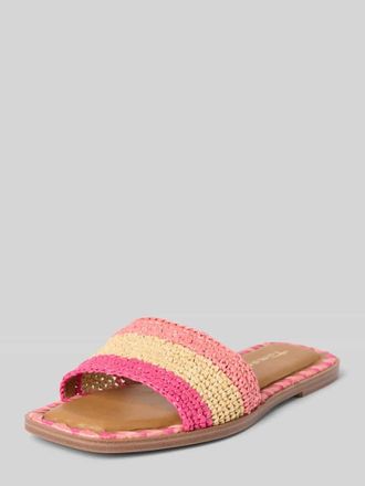 Tamaris Tamaris Pantoletten mit Bast-Details in Pink, Gr&ouml;&szlig;e 39