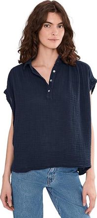 Michael Stars Avalon Pop Over Top Womens Clothing Nocturnal : XL (US 10-12), Cotton