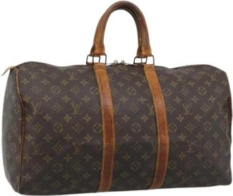 Louis Vuitton Pre-owned Boston Bag - unisex - Vintage Weekendtas - Bruin - ONE Size - Leer - Vintage