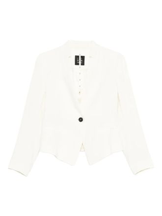 Marella Miranda single-button curved-hem blazer - women - Polyester/Acetate/Polyester - 42 - Neutrals