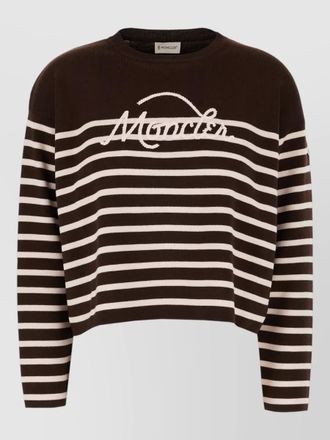 Moncler virgin wool crew neck striped sweater