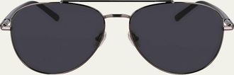 Ferragamo Mens SF316S Prisma Metal Aviator Sunglasses