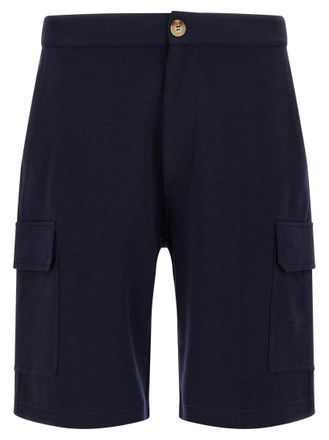 Brunello Cucinelli Blue Cargo Bermuda Shorts