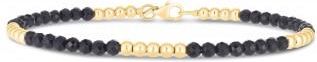 Allurez Onyx Bead Stackable Bracelet in 14k Yellow Gold