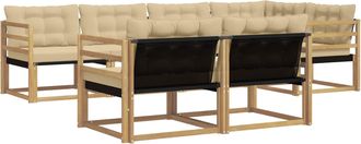 vidaXL Conjunto De Sof&aacute;s De Exterior 7 Uds. Y Beige Vidaxl