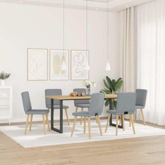 vidaXL Vidaxl - Sillas De Comedor 6 Unidades De Tela Gris Claro