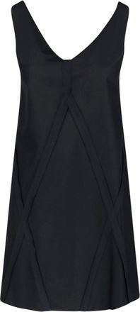 Maison Margiela Black Geometric Raw-Cut Midi Dress