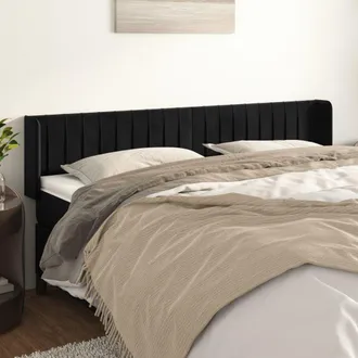 vidaXL Cabecero De Terciopelo Negro 163x16x78/88 Cm Vidaxl