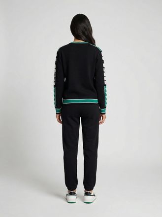 Dolce & Gabbana Wool Blend with Contrast Trim Sweatshirt - Black