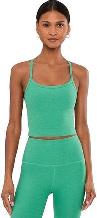 Beyond Yoga Spacedye Slim Racerback Cropped Tank Top Womens Clothing Bright Emerald Heather : XL, Elastane/Polyester