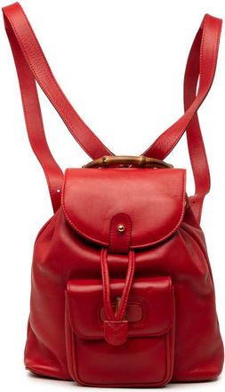 Gucci Pre-owned Gucci Calfskin Bamboo Drawstring Backpack Ladies HFPT2EZ1SBH1M1RR