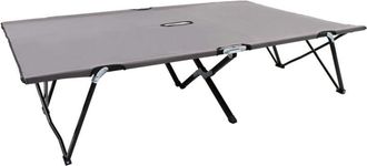 vidaXL Two Person Folding Sun Lounger Grey Steel vidaXL