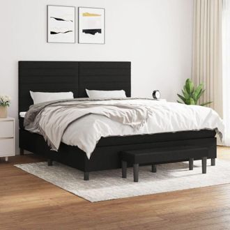 vidaXL Vidaxl - Cama Box Spring Con Colch&oacute;n Tela Negro 180x200 Cm