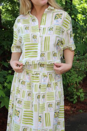 Corey Lynn Calter Pippa Short Sleeve Button Down Top In Lemon