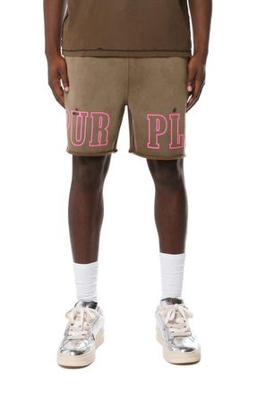 Purple Midweight Fleece Sweat Shorts in Black/brown at Nordstrom, Size Xx-Large