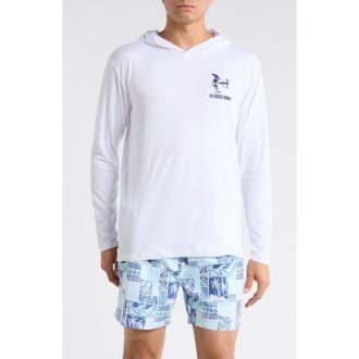 Vintage Summer Swimwear UPF 50+ Long Sleeve Hooded Sunshirt in White at Nordstrom Rack, Size Xx-Large