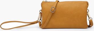 Jen & Co. Womens Riley Crossbody Purse With Guitar Strap In Mustard