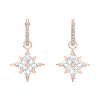 Swarovski Symbolica:pe Hoop Star Czwh/Cry/Ros 5494337 - Dames - Oorbellen - Roze - ONE Size - Accessoires