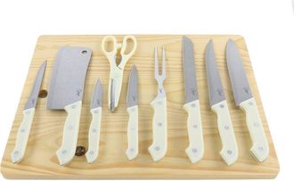 Gibson Home Wildcraft 10 Piece Cutlery Set With Cutting Board in White at Nordstrom