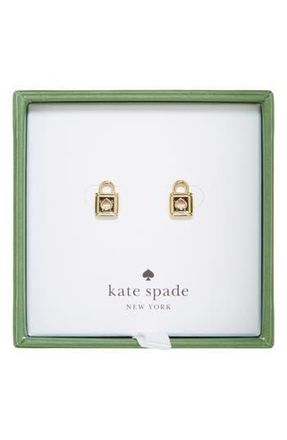 Kate Spade New York spade padlock stud earrings in Black at Nordstrom Rack