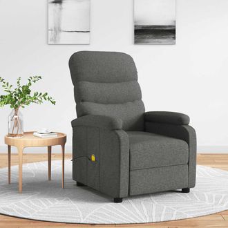 vidaXL Sill&oacute;n De Masaje De Tela Gris Oscuro Vidaxl