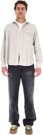 Finamore Corduroy Overshirt with Button-Down Front and Flap Pocket