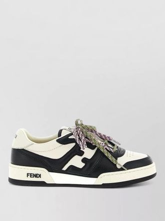 Fendi match sneakers contrast panels perforated toe rubber sole