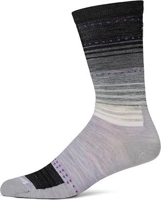 Smartwool Everyday Stitch Stripe Crew Crew Cut Socks Shoes Purple/Black : MD (US Mens Shoe 6-8.5 - Womens Shoe 7-9.5), Merino/Nylon/Wool