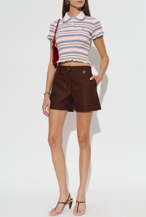 Casablanca Polo Shirt With Striped Pattern, Womens, Multicolour