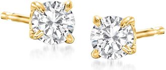 Ross-Simons Diamond Stud Earrings in 14kt Yellow Gold