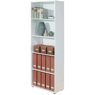 Dmora Dmora - Biblioth&egrave;que &Agrave; 5 Niveaux En Stratifi&eacute; Blanc, 60x30x180h