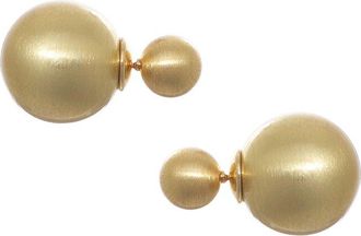 Adornia Adornia 14K Plated Matte Finish Double Ball Earrings