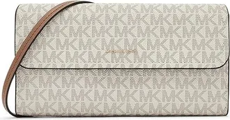 Michael Kors Jet Set Small East West Phone Crossbody Cross Body Womens Handbags Vanilla/Acorn : SM, Leather