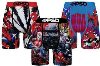 PSD Spider-Man Underwear Mens Multicolor Stretch Boxer Brief