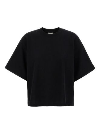 Saint Laurent Cassandre T-shirt - women - Certified Cotton - S - Black