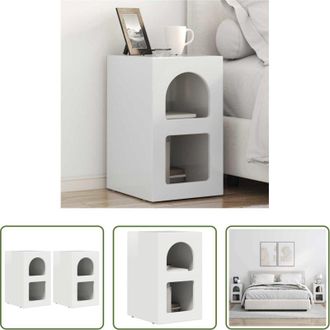 vidaXL Comodino per camera da letto - Comodino 2 pcs Bianco Lucido 29,5 x 33,5 x 50 cm