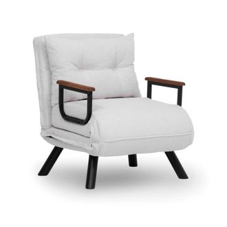 Dmora Butaca Keoni, Sill&oacute;n Reclinable, Brazos, Soporta Hasta 100 Kg, 60x78x78h Cm Blanco